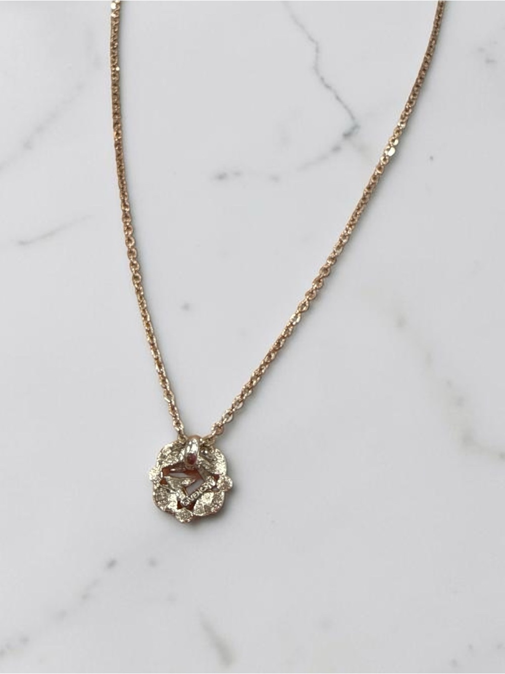Vintage Givenchy Paris New York Rhinestone Logo Pendant Chain Necklace⁠ - Picture 3 of 6